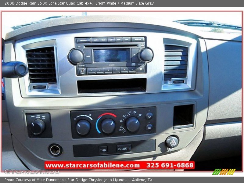 Bright White / Medium Slate Gray 2008 Dodge Ram 3500 Lone Star Quad Cab 4x4