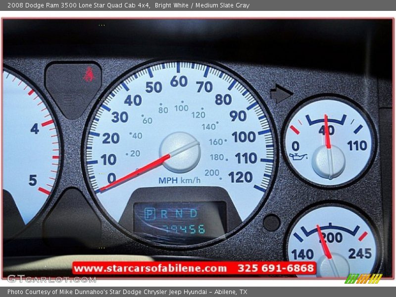 Bright White / Medium Slate Gray 2008 Dodge Ram 3500 Lone Star Quad Cab 4x4