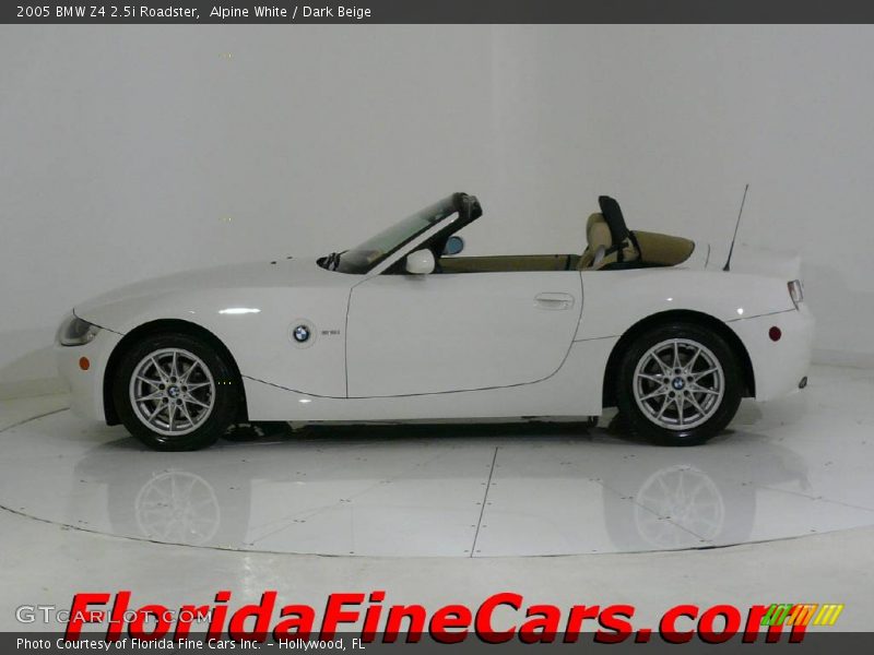 Alpine White / Dark Beige 2005 BMW Z4 2.5i Roadster