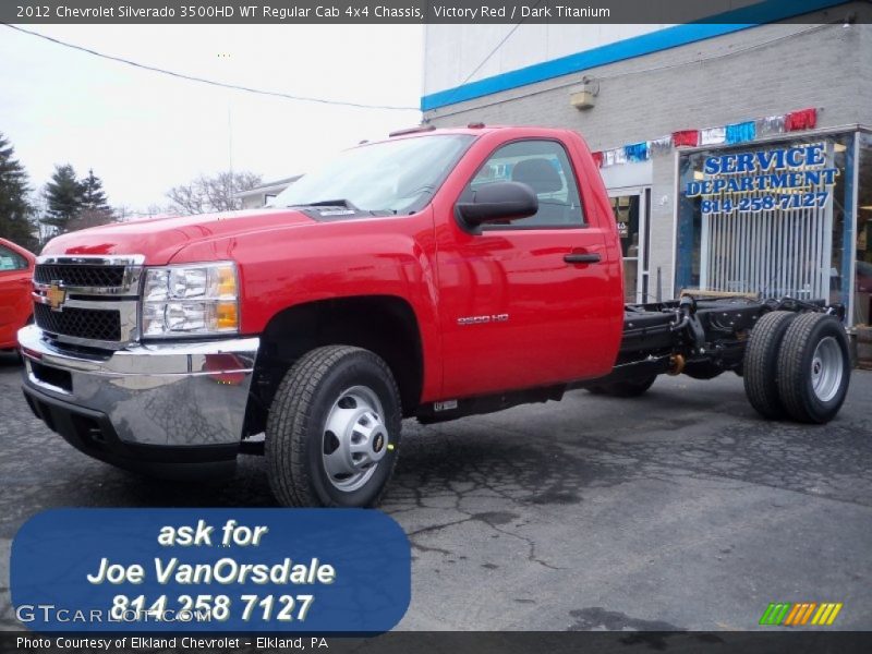 Victory Red / Dark Titanium 2012 Chevrolet Silverado 3500HD WT Regular Cab 4x4 Chassis