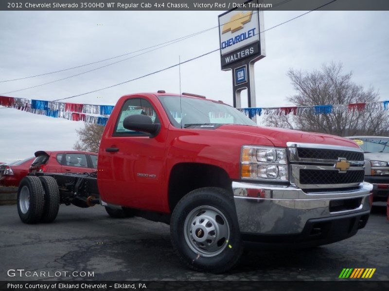 Victory Red / Dark Titanium 2012 Chevrolet Silverado 3500HD WT Regular Cab 4x4 Chassis