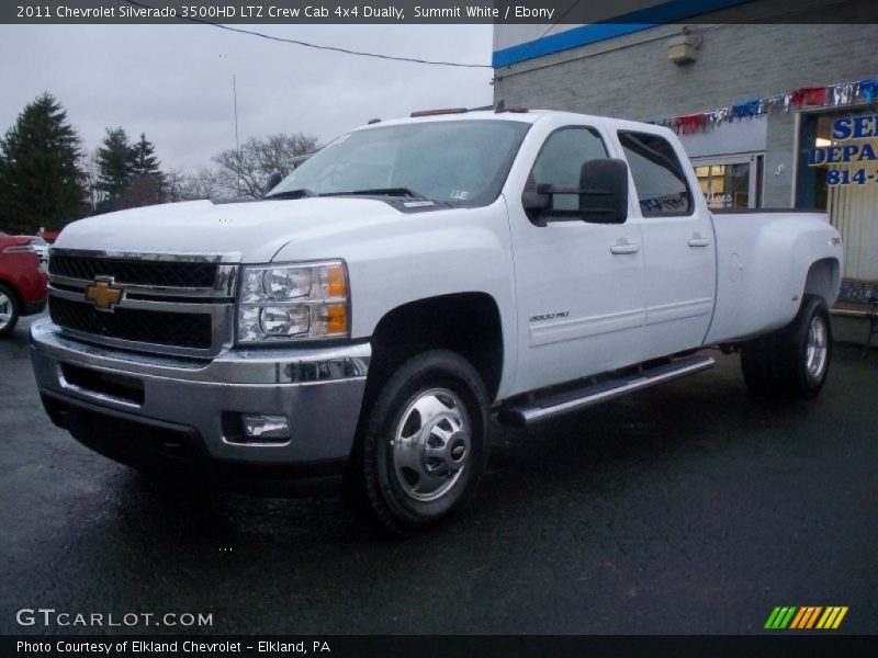 Summit White / Ebony 2011 Chevrolet Silverado 3500HD LTZ Crew Cab 4x4 Dually