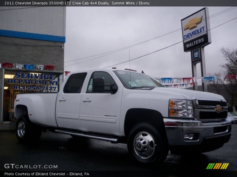 Summit White / Ebony 2011 Chevrolet Silverado 3500HD LTZ Crew Cab 4x4 Dually