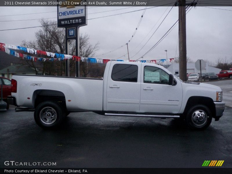 Summit White / Ebony 2011 Chevrolet Silverado 3500HD LTZ Crew Cab 4x4 Dually