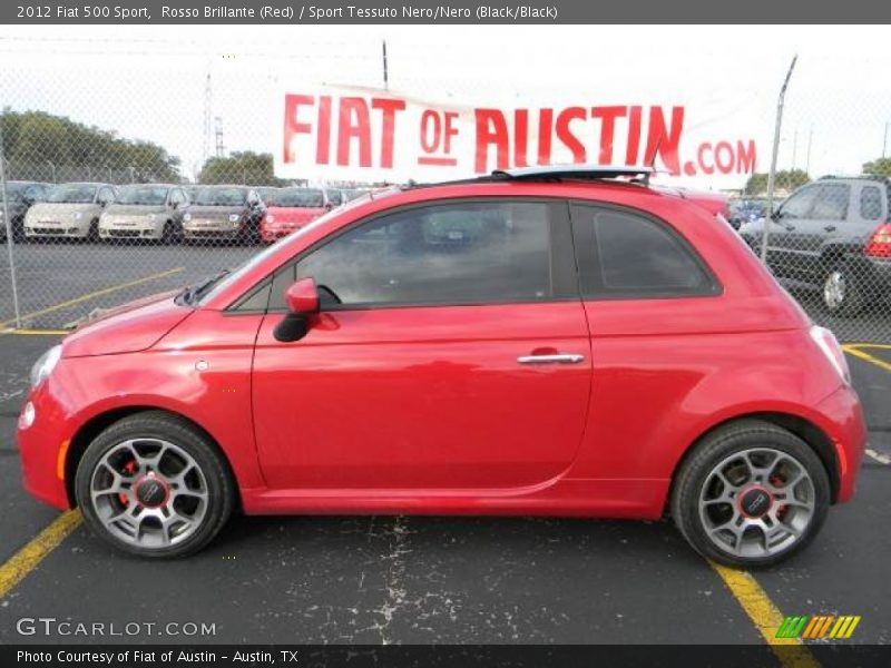 Rosso Brillante (Red) / Sport Tessuto Nero/Nero (Black/Black) 2012 Fiat 500 Sport