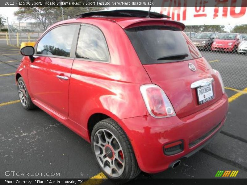 Rosso Brillante (Red) / Sport Tessuto Nero/Nero (Black/Black) 2012 Fiat 500 Sport