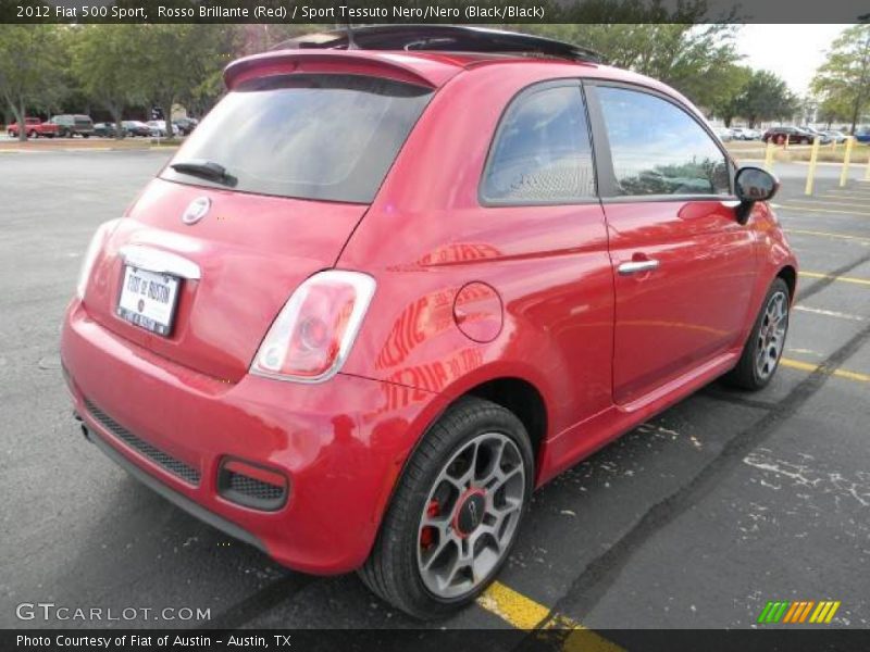 Rosso Brillante (Red) / Sport Tessuto Nero/Nero (Black/Black) 2012 Fiat 500 Sport