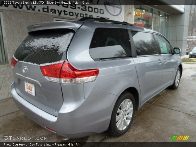 Silver Sky Metallic / Light Gray 2012 Toyota Sienna LE AWD
