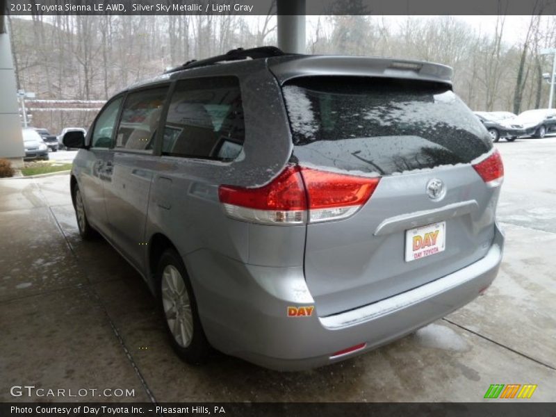 Silver Sky Metallic / Light Gray 2012 Toyota Sienna LE AWD