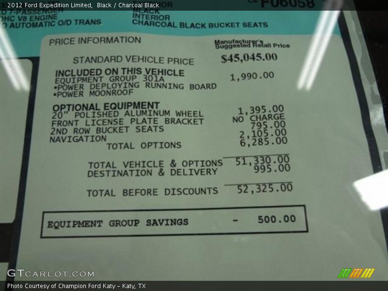  2012 Expedition Limited Window Sticker