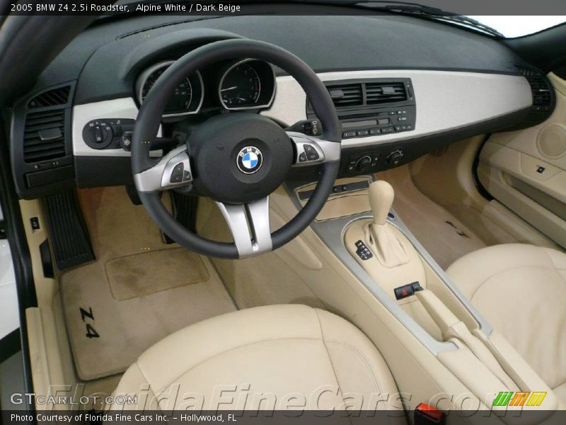 Alpine White / Dark Beige 2005 BMW Z4 2.5i Roadster
