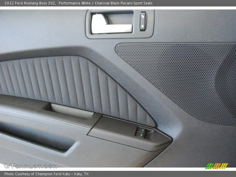 Performance White / Charcoal Black Recaro Sport Seats 2012 Ford Mustang Boss 302