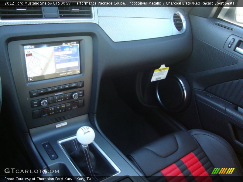 Ingot Silver Metallic / Charcoal Black/Red Recaro Sport Seats 2012 Ford Mustang Shelby GT500 SVT Performance Package Coupe