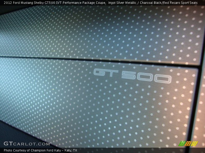 Ingot Silver Metallic / Charcoal Black/Red Recaro Sport Seats 2012 Ford Mustang Shelby GT500 SVT Performance Package Coupe