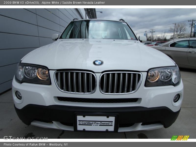 Alpine White / Saddle Brown Nevada Leather 2009 BMW X3 xDrive30i