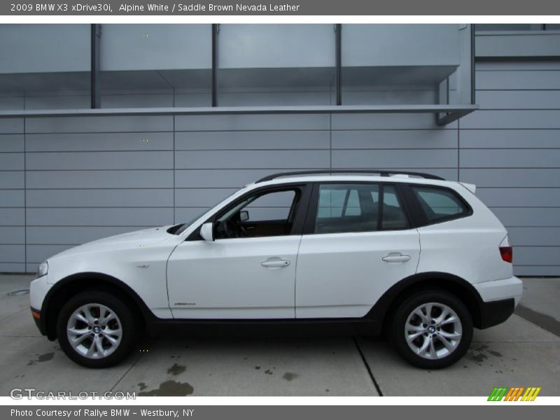 Alpine White / Saddle Brown Nevada Leather 2009 BMW X3 xDrive30i