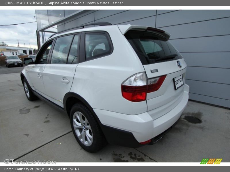 Alpine White / Saddle Brown Nevada Leather 2009 BMW X3 xDrive30i