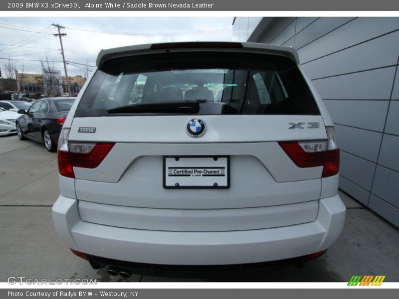 Alpine White / Saddle Brown Nevada Leather 2009 BMW X3 xDrive30i