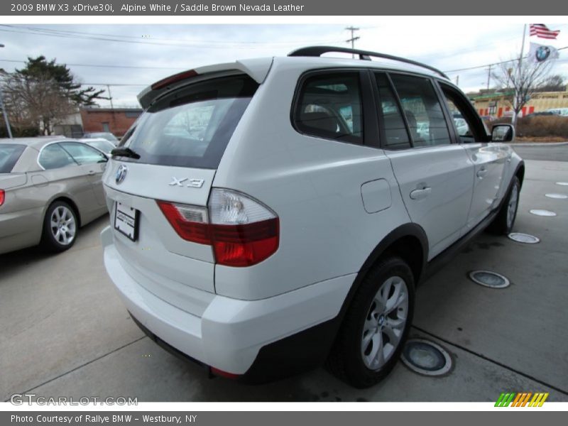 Alpine White / Saddle Brown Nevada Leather 2009 BMW X3 xDrive30i