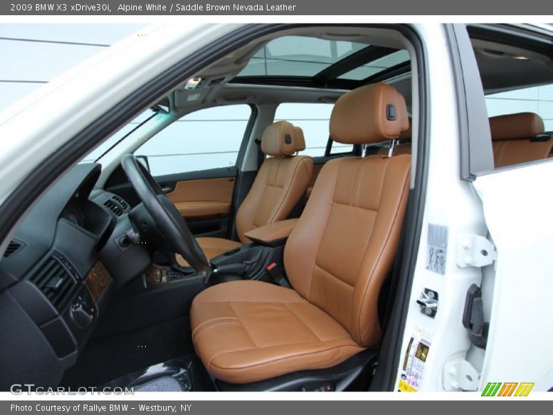 Alpine White / Saddle Brown Nevada Leather 2009 BMW X3 xDrive30i