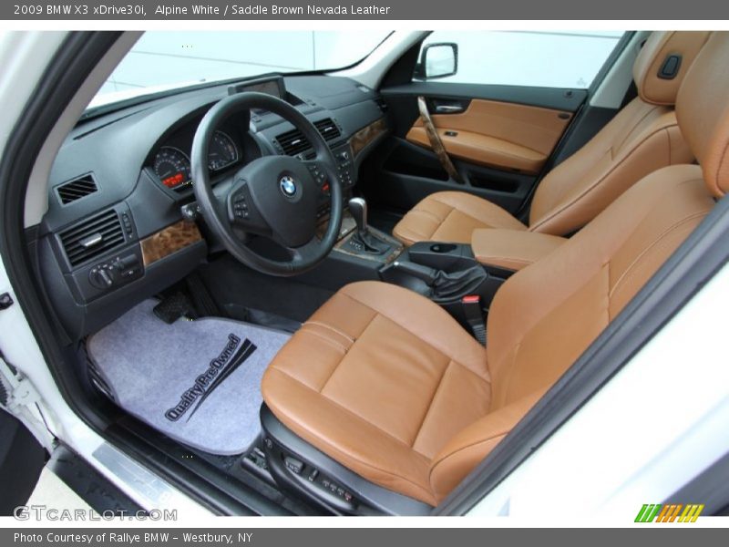 Alpine White / Saddle Brown Nevada Leather 2009 BMW X3 xDrive30i