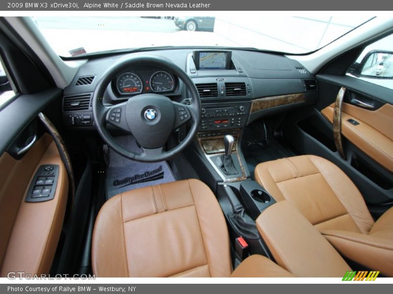 Alpine White / Saddle Brown Nevada Leather 2009 BMW X3 xDrive30i