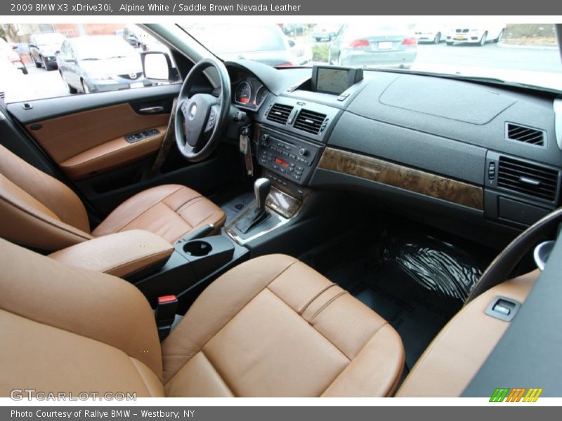 Alpine White / Saddle Brown Nevada Leather 2009 BMW X3 xDrive30i