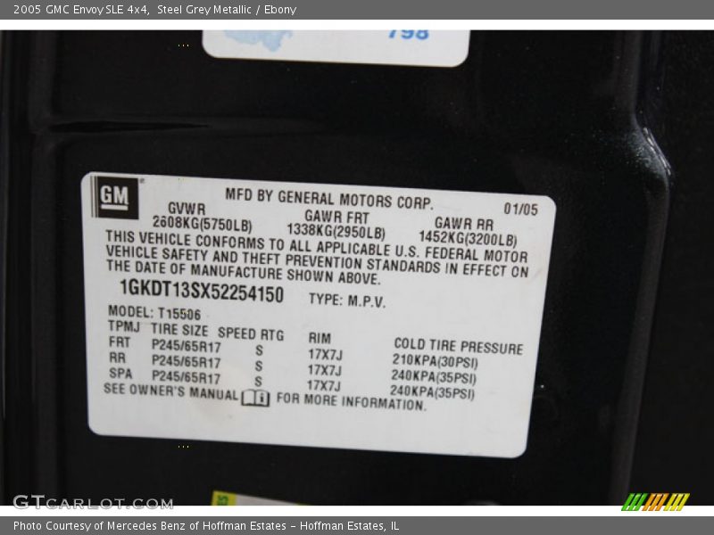 Steel Grey Metallic / Ebony 2005 GMC Envoy SLE 4x4