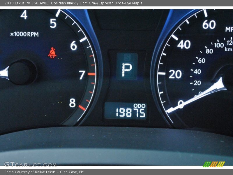 Obsidian Black / Light Gray/Espresso Birds-Eye Maple 2010 Lexus RX 350 AWD
