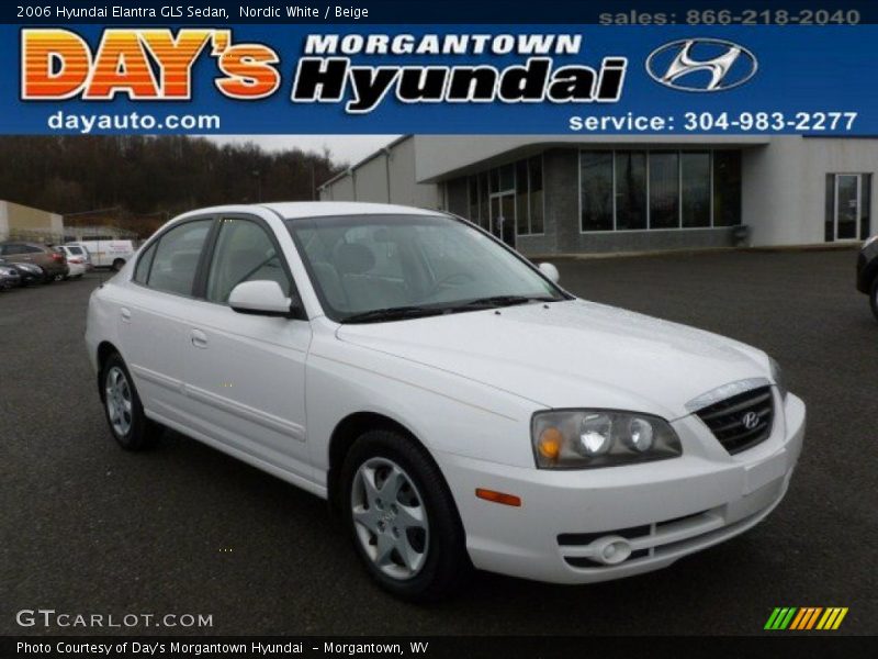 Nordic White / Beige 2006 Hyundai Elantra GLS Sedan