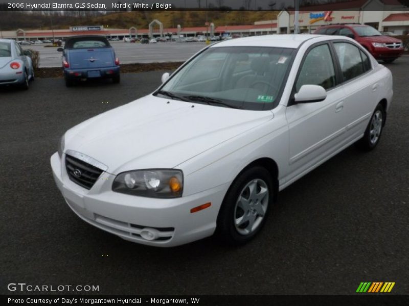 Nordic White / Beige 2006 Hyundai Elantra GLS Sedan