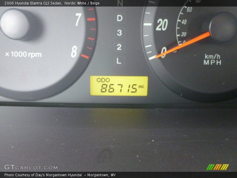 Nordic White / Beige 2006 Hyundai Elantra GLS Sedan