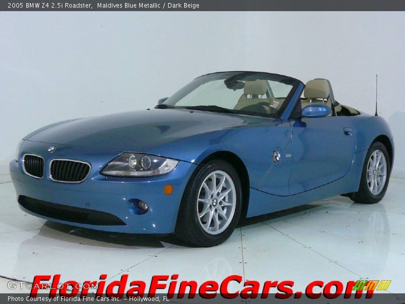 Maldives Blue Metallic / Dark Beige 2005 BMW Z4 2.5i Roadster