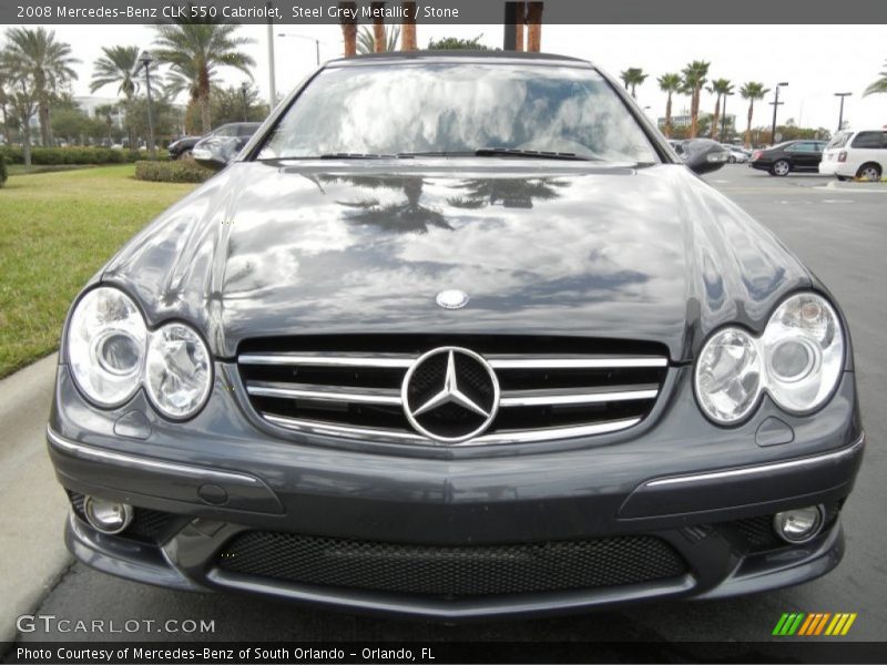 Steel Grey Metallic / Stone 2008 Mercedes-Benz CLK 550 Cabriolet