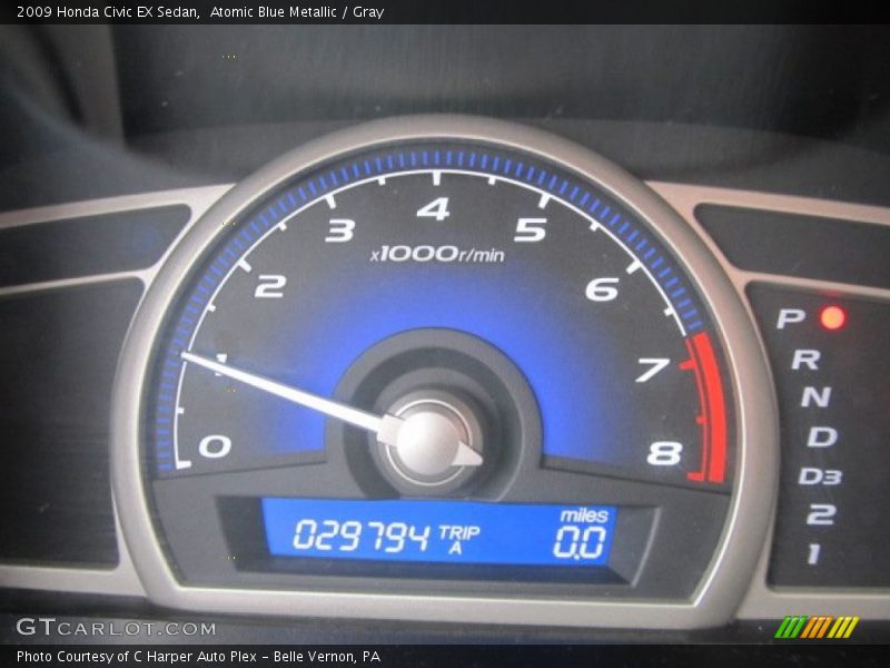 Atomic Blue Metallic / Gray 2009 Honda Civic EX Sedan