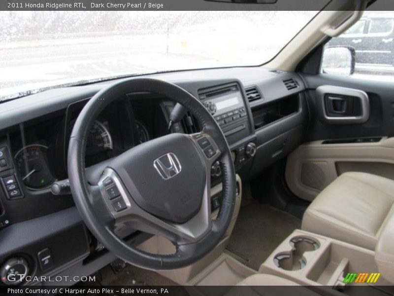 Dark Cherry Pearl / Beige 2011 Honda Ridgeline RTL