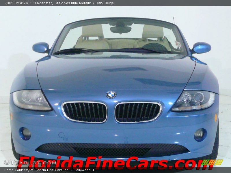 Maldives Blue Metallic / Dark Beige 2005 BMW Z4 2.5i Roadster
