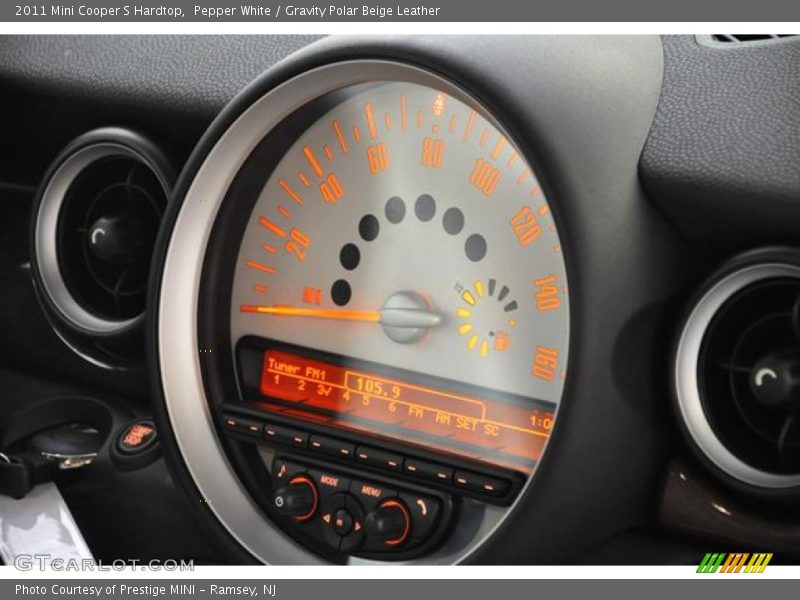 Pepper White / Gravity Polar Beige Leather 2011 Mini Cooper S Hardtop