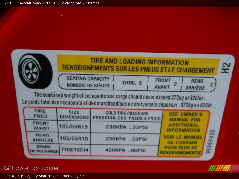 Victory Red / Charcoal 2011 Chevrolet Aveo Aveo5 LT