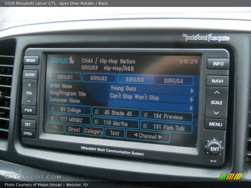 Controls of 2008 Lancer GTS