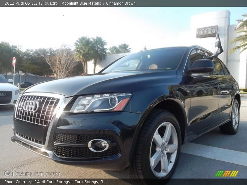 Moonlight Blue Metallic / Cinnamon Brown 2012 Audi Q5 3.2 FSI quattro