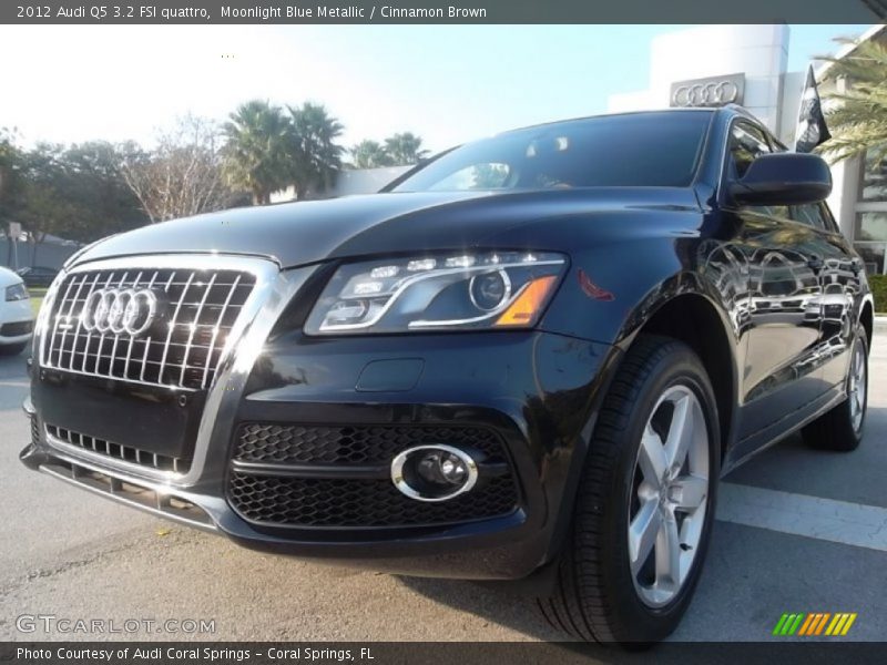 Moonlight Blue Metallic / Cinnamon Brown 2012 Audi Q5 3.2 FSI quattro