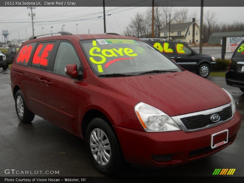 Claret Red / Gray 2011 Kia Sedona LX