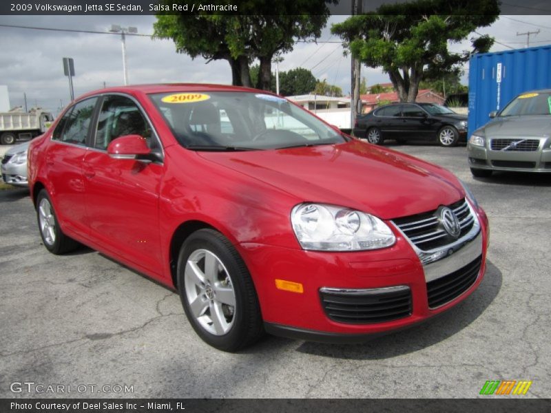 Salsa Red / Anthracite 2009 Volkswagen Jetta SE Sedan