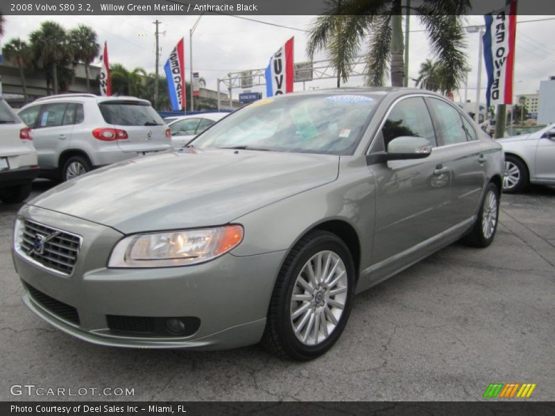 Willow Green Metallic / Anthracite Black 2008 Volvo S80 3.2