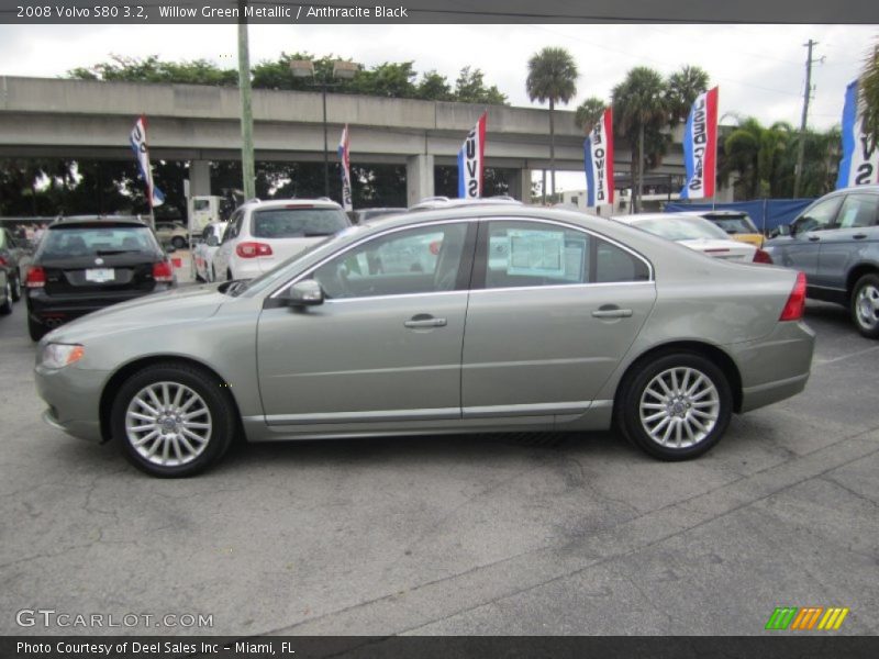 Willow Green Metallic / Anthracite Black 2008 Volvo S80 3.2