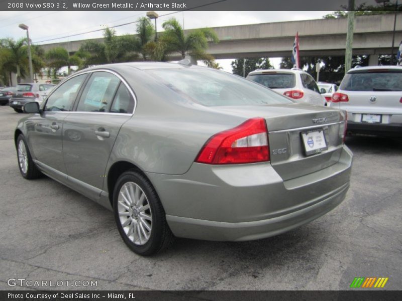 Willow Green Metallic / Anthracite Black 2008 Volvo S80 3.2