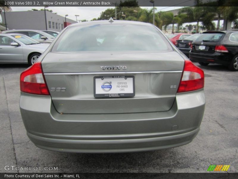 Willow Green Metallic / Anthracite Black 2008 Volvo S80 3.2