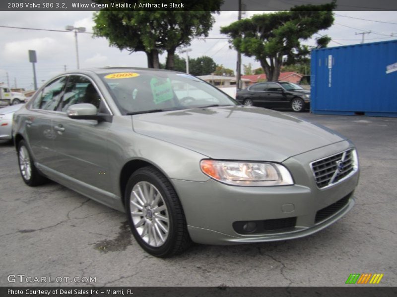 Willow Green Metallic / Anthracite Black 2008 Volvo S80 3.2