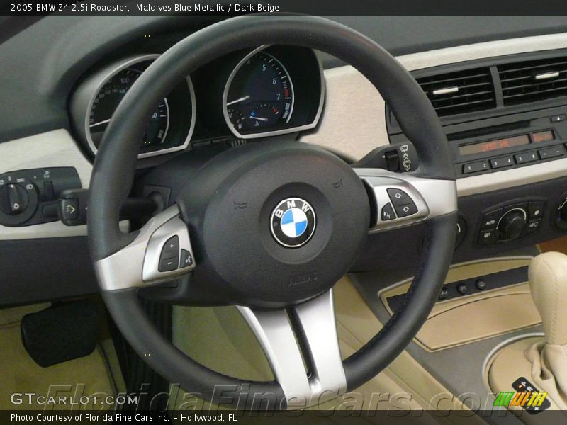 Maldives Blue Metallic / Dark Beige 2005 BMW Z4 2.5i Roadster
